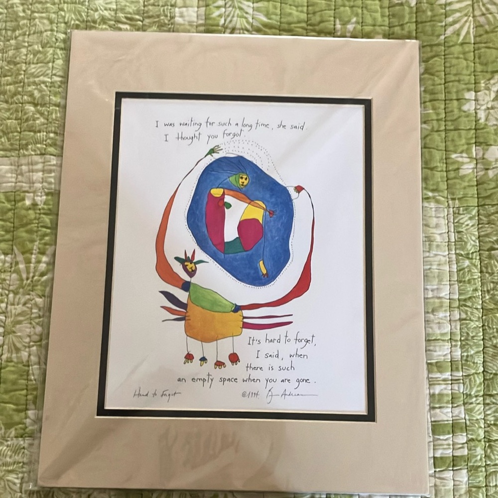 Rare Find! Signed and Matted. Vintage Abstract Art Print by Brian Andreas